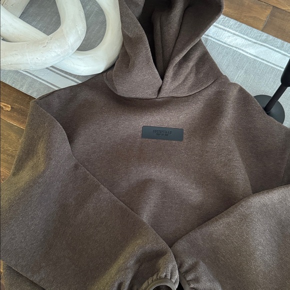 ESSENTIALS Fear Of God Brown Hoodie 8 - Picture 2 of 4